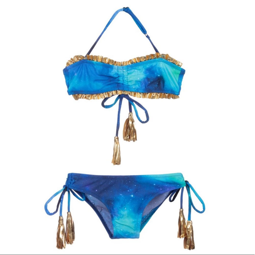 NWT Blue and Gold Nessi Byrd Bikini Size 14